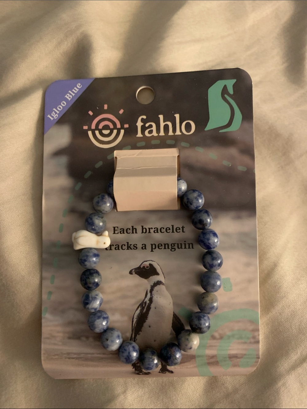fahlo Igloo Blue Beaded Bracelet - Blue and White